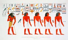 Mural from the Tombs of the Kings at Thebes, 1820. Artist: Giovanni Battista Belzoni