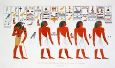 Mural from the Tombs of the Kings at Thebes, 1820. Artist: Giovanni Battista Belzoni