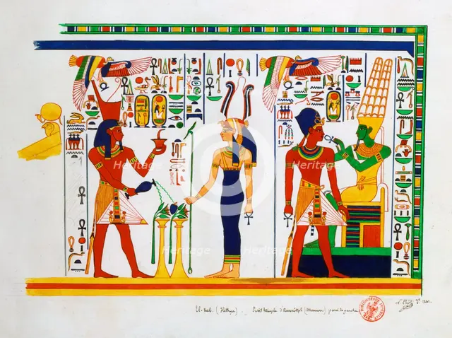 Mural from El-Kab, Egypt, 1841. Artist: Nestor l'Hote