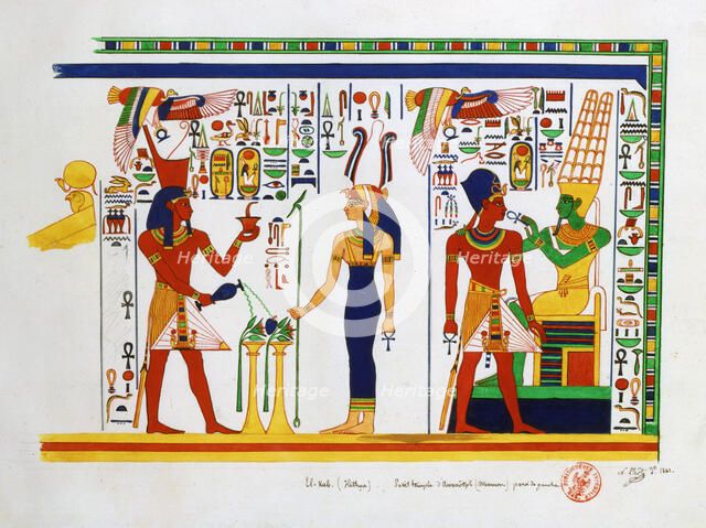 Mural from El-Kab, Egypt, 1841. Artist: Nestor l'Hote