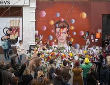 Mural of David Bowie, Morley's department store, Tunstall Road, Brixton, London, 2016. Creator: Chris Redgrave