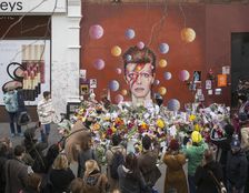 Mural of David Bowie, Morley's department store, Tunstall Road, Brixton, London, 2016. Creator: Chris Redgrave