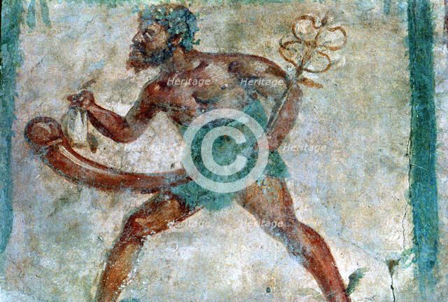 Mural of Mercury, Pompeii, Italy. Creator: Unknown.