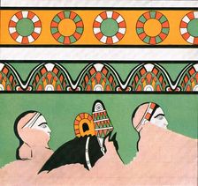 Mural painting from the palace of Dur-Sharrukin, Assyria, (1928). Creator: Unknown