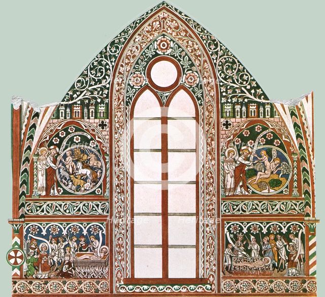 Mural painting in Wienhausen Abbey, Lower Saxony, Germany, (1928). Creator: Unknown.