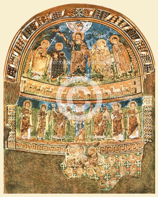 Mural painting in the apse of S. Maria in Pallara...Rome, Italy, (1928).  Creator: Unknown.