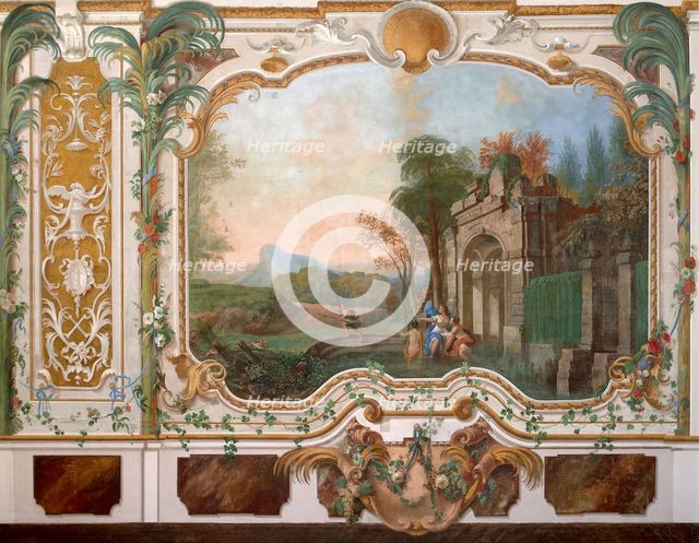 Mural painting in the living room of the Chinese palace in Oranienbaum, Mid of the 18th century. Artist: Anonymous  