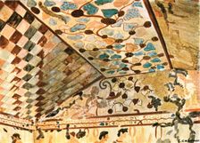 Mural painting in the Tomb with the Banquet (Tomba del Triclinio), Tarquinia, Italy, (1928). Creator: Unknown