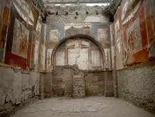 Mural paintings on the walls of College of the Augustales, Herculaneum, Italy, 1st century AD (2002) Creator: LTL
