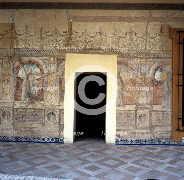 Mural Paintings in the upper gallery of the House of Pilate in Seville.