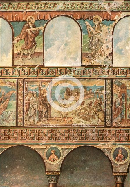 Mural paintings in the Church of St. George, Oberzell, Reichenau, Germany, (1928). Creator: Unknown.