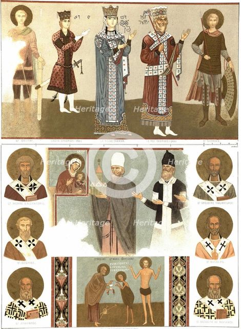 Murals of the Betania Monastery of the Nativity of the Mother of God. From Le Caucase Pittoresque, 1