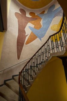 Murals by Oskar Schlemmer in Main building, Bauhaus-University Weimar, (1904-1911), 2018. Artist: Alan John Ainsworth