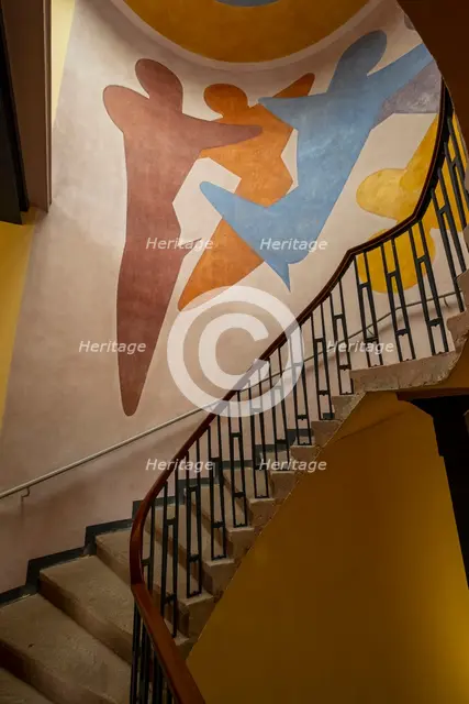 Murals by Oskar Schlemmer in Main building, Bauhaus-University Weimar, (1904-1911), 2018. Artist: Alan John Ainsworth.