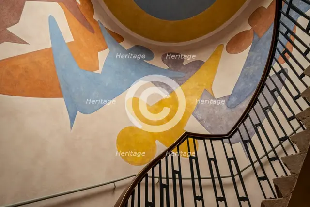 Murals by Oskar Schlemmer in Main building, Bauhaus-University Weimar, (1904-1911), 2018 Artist: Alan John Ainsworth.