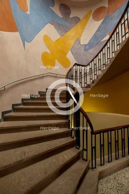 Murals by Oskar Schlemmer in Main building, Bauhaus-University Weimar, (1904-1911), 2018 Artist: Alan John Ainsworth.
