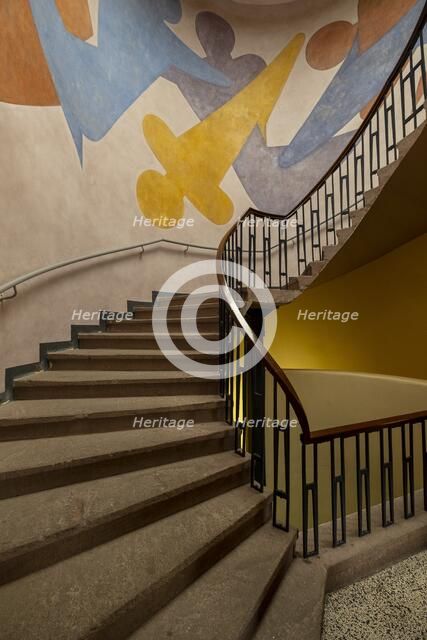 Murals by Oskar Schlemmer in Main building, Bauhaus-University Weimar, (1904-1911), 2018 Artist: Alan John Ainsworth.