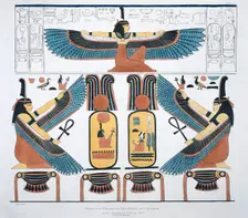 Murals from the Tombs of the Kings at Thebes, discovered by G Belzoni 1820-1822. Creator: Charles Joseph Hullmandel