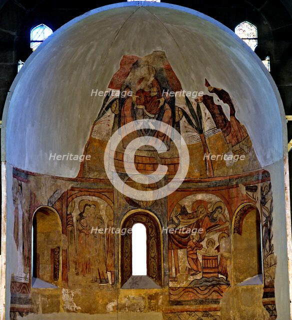 Murals in the apse with scenes of Jesus' childhood and Pantocrator, Polinyà c.1122. They come fro…
