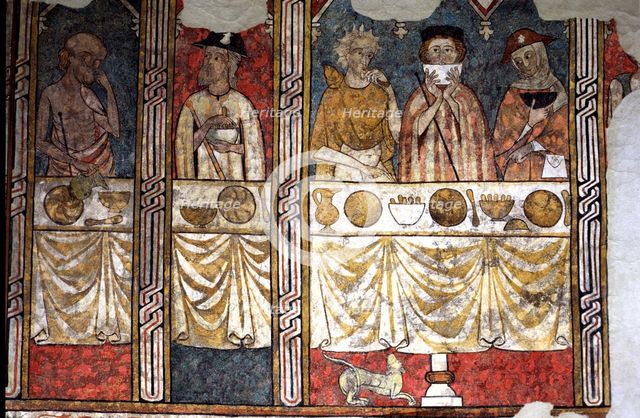 Murals in the refectory of the Canonja of the 'Seu Vella' of Lleida. 'The Canonical Pia Almoina' …
