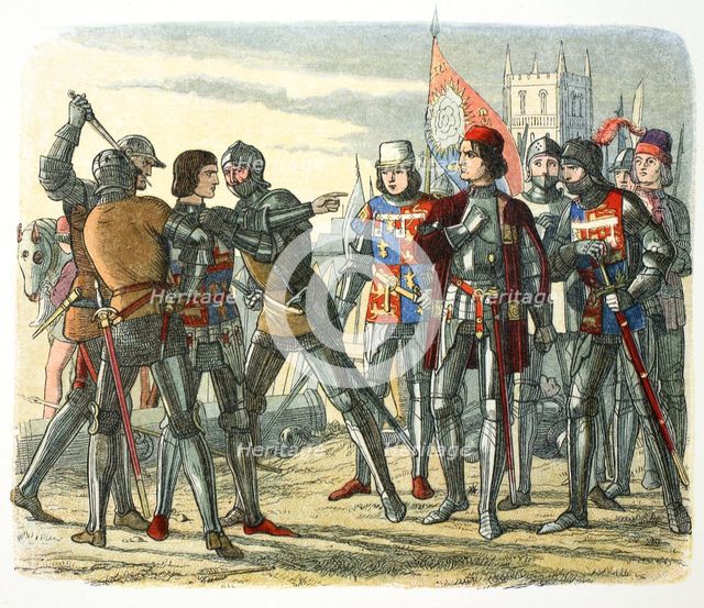 Murder of Prince Edward after his capture by King Edward IV, 1471 (1864).  Artist: James William Edmund Doyle