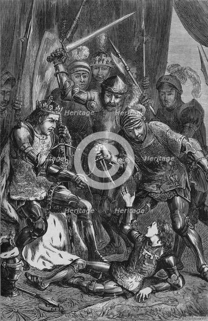 'Murder of Prince Edward at Tewkesbury', 4 May 1471, (c1880). Artist: Unknown.