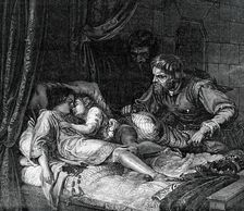 Murder of the Two Princes in the Tower - (Die Söhne Eduards IV.) - painted by Hildebrandt, 1850. Creator: Unknown