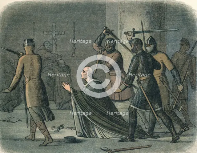 'Murder of the primate', 1170 (1864). Artist: James William Edmund Doyle.