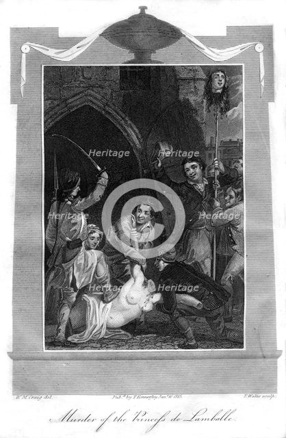 'Murder of the Princess de Lamballe', 1816.Artist: T Wallis