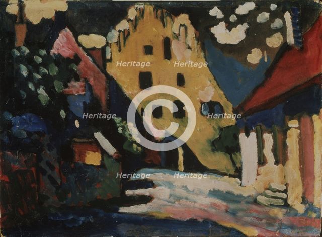 Murnau. Castle yard, 1908. Artist: Kandinsky, Wassily Vasilyevich (1866-1944)