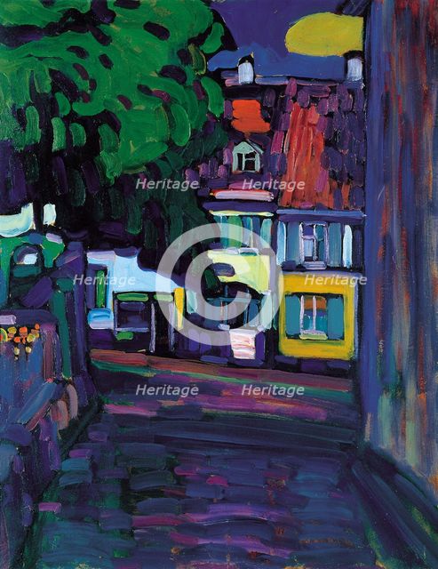 Murnau, Houses in the Obermarkt, 1908. Artist: Kandinsky, Wassily Vasilyevich (1866-1944)