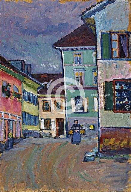 Murnau. Johannisstrasse, 1908. Artist: Kandinsky, Wassily Vasilyevich (1866-1944)