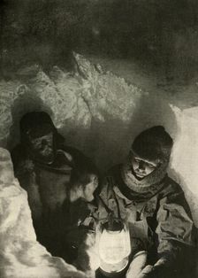 Murray and Priestley Going Down A Shaft Dug in Green Lake c1908, (1909)