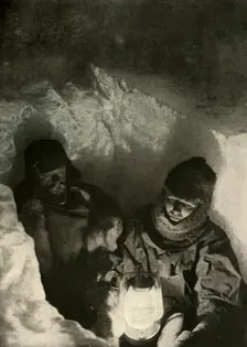 Murray and Priestley Going Down A Shaft Dug in Green Lake c1908, (1909)