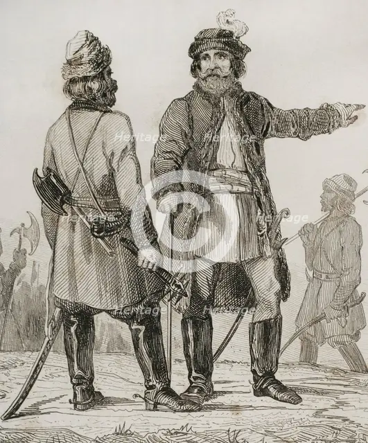 Muscovite infantry corps, Streltsy, Russia, 1839. Creator: Augustin François Lemaitre.