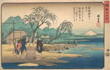 Musashi: Chofu no Tamagawa, ca. 1833., ca. 1833. Creator: Ando Hiroshige