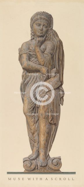 Muse with a Scroll, c. 1938. Creator: John Matulis.