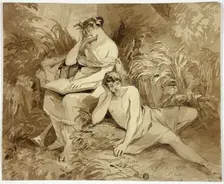 Muse and Poet, n.d. Creator: Alfred Chalon