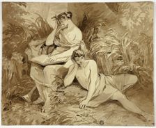 Muse and Poet, n.d. Creator: Alfred Chalon