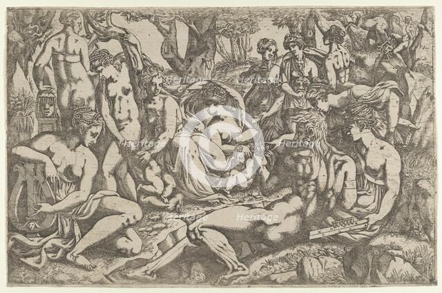 Muses at the Foot of Mount Parnassus, 1540-45. Creator: Antonio Fantuzzi.