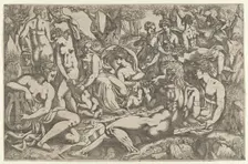 Muses at the Foot of Mount Parnassus, 1540-45. Creator: Antonio Fantuzzi