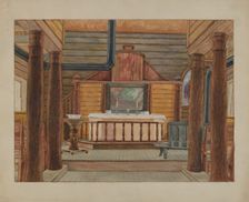 Muskego Church, c. 1936. Creator: Bertrand E. Old