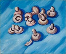 Mushrooms on a Blue Background, 1929. Creator: Marsden Hartley