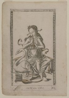 Music (from the Tarocchi, series C: Liberal Arts, #26), before 1467. Creator: Master of the E-Series Tarocchi (Italian, 15th century)