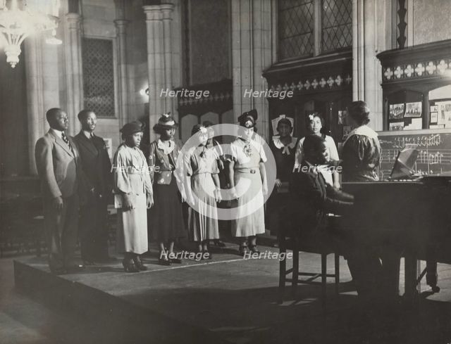 Music history class, 1935 - 1943. Creator: David Robbins.