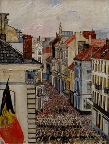 Music in the Vlaanderenstraat, 1891. Creator: James Ensor