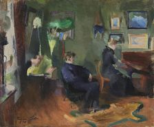 Music, Interior from Kristiania, 1890. Creator: Harriet Backer