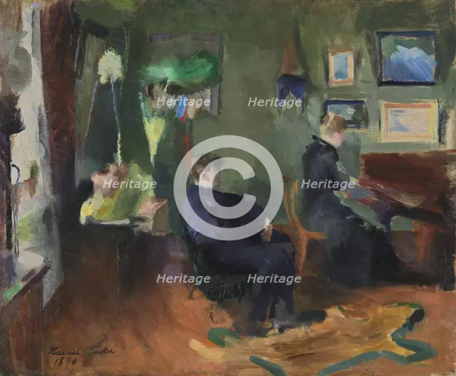 Music, Interior from Kristiania, 1890. Creator: Harriet Backer.