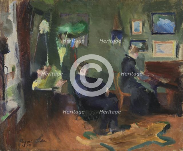 Music, Interior from Kristiania, 1890. Creator: Harriet Backer.