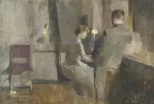 Music, Interior from Paris, 1887. Creator: Harriet Backer